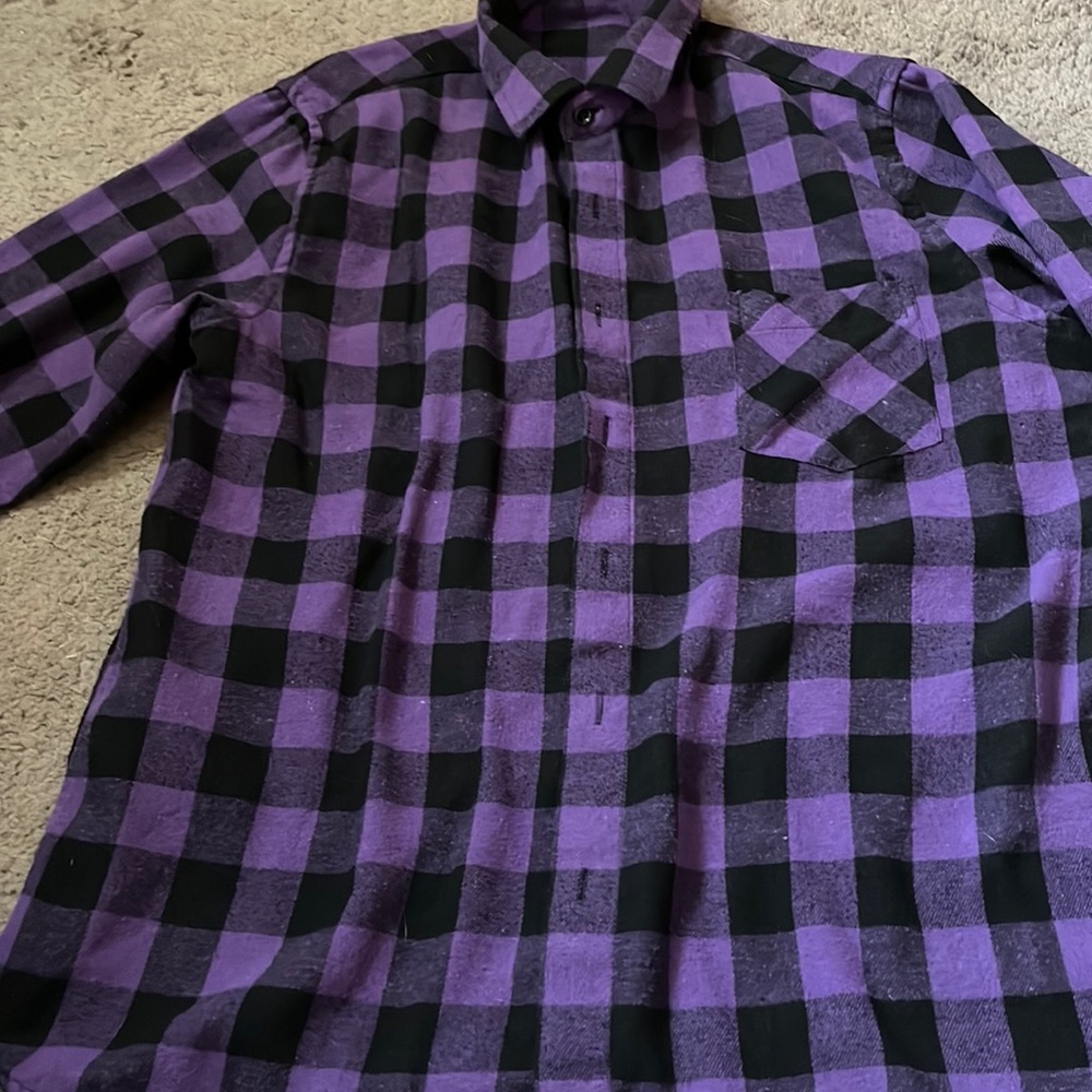 Black and purple flannel